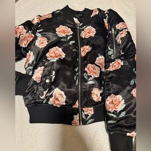 Rose bomber style jacket
